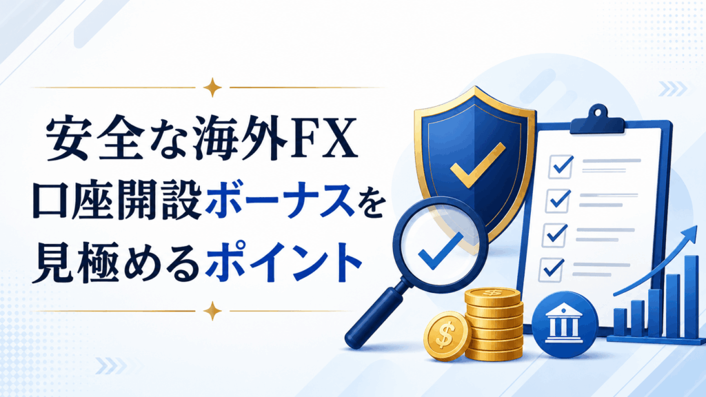 安全な海外FX口座開設ボーナスを見極めるポイント