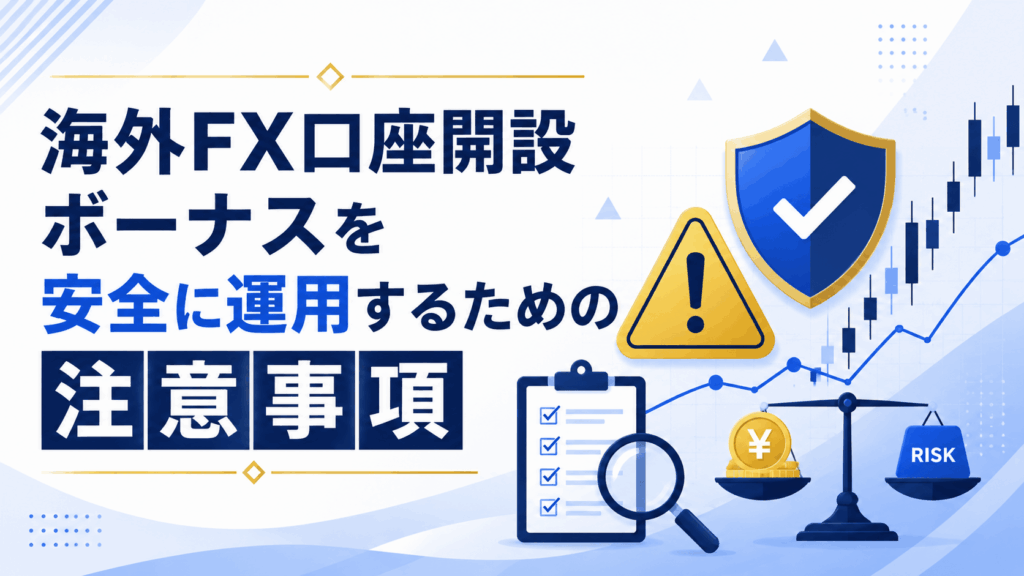 海外FX口座開設ボーナスを安全に運用するための注意事項